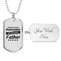 To My Husband Awesome Husband and Father Necklace Stainless Steel or 18k Gold Dog Tag 24" Chain-Express Your Love Gifts