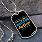 To My Husband Awesome Husband Father Necklace Stainless Steel or 18k Gold Dog Tag 24" Chain-Express Your Love Gifts