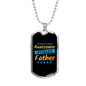 To My Husband Awesome Husband Father Necklace Stainless Steel or 18k Gold Dog Tag 24" Chain-Express Your Love Gifts