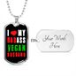 To My Husband Badass Vegan Husband Necklace Stainless Steel or 18k Gold Dog Tag 24" Chain-Express Your Love Gifts