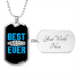 To My Husband Best Husband Ever Necklace Stainless Steel or 18k Gold Dog Tag 24" Chain-Express Your Love Gifts