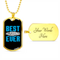 To My Husband Best Husband Ever Necklace Stainless Steel or 18k Gold Dog Tag 24" Chain-Express Your Love Gifts