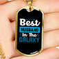 To My Husband Best Husband in The Galaxy Necklace Stainless Steel or 18k Gold Dog Tag 24" Chain-Express Your Love Gifts