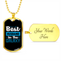 To My Husband Best Husband in The Galaxy Necklace Stainless Steel or 18k Gold Dog Tag 24" Chain-Express Your Love Gifts