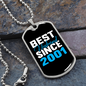 To My Husband Best Husband Since 2001 Plain Necklace Stainless Steel or 18k Gold Dog Tag 24" Chain-Express Your Love Gifts