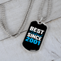 To My Husband Best Husband Since 2001 Plain Necklace Stainless Steel or 18k Gold Dog Tag 24" Chain-Express Your Love Gifts