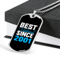 To My Husband Best Husband Since 2001 Plain Necklace Stainless Steel or 18k Gold Dog Tag 24" Chain-Express Your Love Gifts
