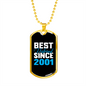 To My Husband Best Husband Since 2001 Plain Necklace Stainless Steel or 18k Gold Dog Tag 24" Chain-Express Your Love Gifts