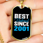 To My Husband Best Husband Since 2001 Plain Necklace Stainless Steel or 18k Gold Dog Tag 24" Chain-Express Your Love Gifts