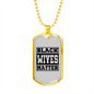 To My Husband Black Wives Matter Necklace Stainless Steel or 18k Gold Dog Tag 24" Chain-Express Your Love Gifts