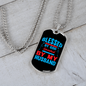 To My Husband Blessed By God Blue Necklace Stainless Steel or 18k Gold Dog Tag 24" Chain-Express Your Love Gifts