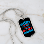 To My Husband Blessed By God Blue Necklace Stainless Steel or 18k Gold Dog Tag 24" Chain-Express Your Love Gifts