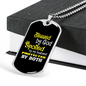 To My Husband Blessed by God Protected by Both Necklace Stainless Steel or 18k Gold Dog Tag 24" Chain-Express Your Love Gifts