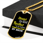 To My Husband Blessed by God Protected by Both Necklace Stainless Steel or 18k Gold Dog Tag 24" Chain-Express Your Love Gifts