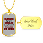To My Husband Blessed Spoiled Protected by Husband Necklace Stainless Steel or 18k Gold Dog Tag 24" Chain-Express Your Love Gifts