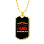 To My Husband Boyfriend Fiance Husband Necklace Stainless Steel or 18k Gold Dog Tag 24" Chain-Express Your Love Gifts