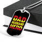 To My Husband Dad Husband Hero Red Necklace Stainless Steel or 18k Gold Dog Tag 24" Chain-Express Your Love Gifts