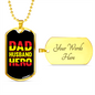 To My Husband Dad Husband Hero Red Necklace Stainless Steel or 18k Gold Dog Tag 24" Chain-Express Your Love Gifts