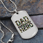 To My Husband Dad Husband Hero White Necklace Stainless Steel or 18k Gold Dog Tag 24" Chain-Express Your Love Gifts