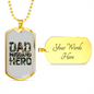 To My Husband Dad Husband Hero White Necklace Stainless Steel or 18k Gold Dog Tag 24" Chain-Express Your Love Gifts