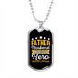 To My Husband Fatehr husband Hero Yellow Necklace Stainless Steel or 18k Gold Dog Tag 24" Chain-Express Your Love Gifts