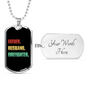 To My Husband Father Husband Firefighter Necklace Stainless Steel or 18k Gold Dog Tag 24" Chain-Express Your Love Gifts