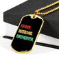 To My Husband Father Husband Firefighter Necklace Stainless Steel or 18k Gold Dog Tag 24" Chain-Express Your Love Gifts