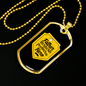 To My Husband Father Husband Hero Black Yellow Necklace Stainless Steel or 18k Gold Dog Tag 24" Chain-Express Your Love Gifts
