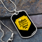 To My Husband Father Husband Hero Black Yellow Necklace Stainless Steel or 18k Gold Dog Tag 24" Chain-Express Your Love Gifts