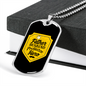 To My Husband Father Husband Hero Black Yellow Necklace Stainless Steel or 18k Gold Dog Tag 24" Chain-Express Your Love Gifts