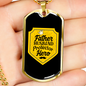 To My Husband Father Husband Hero Black Yellow Necklace Stainless Steel or 18k Gold Dog Tag 24" Chain-Express Your Love Gifts
