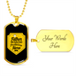 To My Husband Father Husband Hero Black Yellow Necklace Stainless Steel or 18k Gold Dog Tag 24" Chain-Express Your Love Gifts