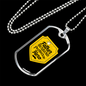 To My Husband Father Husband Hero Black Yellow Necklace Stainless Steel or 18k Gold Dog Tag 24" Chain-Express Your Love Gifts