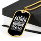 To My Husband Father Husband Hero Necklace Stainless Steel or 18k Gold Dog Tag 24" Chain-Express Your Love Gifts