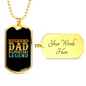 To My Husband Husband Dad Accountant Legend Necklace Stainless Steel or 18k Gold Dog Tag 24" Chain-Express Your Love Gifts