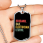 To My Husband Husband Dad Electrician Legend Necklace Stainless Steel or 18k Gold Dog Tag 24" Chain-Express Your Love Gifts