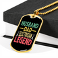 To My Husband Husband Dad Electrician Necklace Stainless Steel or 18k Gold Dog Tag 24" Chain-Express Your Love Gifts