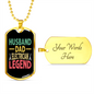 To My Husband Husband Dad Electrician Necklace Stainless Steel or 18k Gold Dog Tag 24" Chain-Express Your Love Gifts
