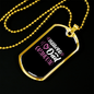 To My Husband Husband Dad Granddad Black Pink Necklace Stainless Steel or 18k Gold Dog Tag 24" Chain-Express Your Love Gifts