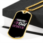 To My Husband Husband Dad Granddad Black Pink Necklace Stainless Steel or 18k Gold Dog Tag 24" Chain-Express Your Love Gifts