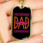 To My Husband Husband Dad Granddad Necklace Stainless Steel or 18k Gold Dog Tag 24" Chain-Express Your Love Gifts