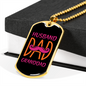 To My Husband Husband Dad Granddad Necklace Stainless Steel or 18k Gold Dog Tag 24" Chain-Express Your Love Gifts