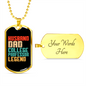 To My Husband Husband Dad Professor Legend Necklace Stainless Steel or 18k Gold Dog Tag 24" Chain-Express Your Love Gifts