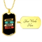 To My Husband Husband Dad Trucker Legend Necklace Stainless Steel or 18k Gold Dog Tag 24" Chain-Express Your Love Gifts