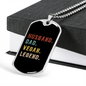 To My Husband Husband Dad Vegan Legend Necklace Stainless Steel or 18k Gold Dog Tag 24" Chain-Express Your Love Gifts