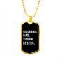 To My Husband Husband Dad Vegan Necklace Stainless Steel or 18k Gold Dog Tag 24" Chain-Express Your Love Gifts