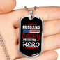 To My Husband Husband Daddy Hero Necklace Stainless Steel or 18k Gold Dog Tag 24" Chain-Express Your Love Gifts