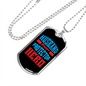 To My Husband Husband Daddy Protector Hero Blue Necklace Stainless Steel or 18k Gold Dog Tag 24" Chain-Express Your Love Gifts