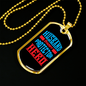 To My Husband Husband Daddy Protector Hero Blue Necklace Stainless Steel or 18k Gold Dog Tag 24" Chain-Express Your Love Gifts