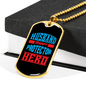To My Husband Husband Daddy Protector Hero Blue Necklace Stainless Steel or 18k Gold Dog Tag 24" Chain-Express Your Love Gifts